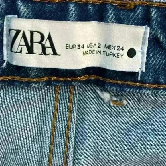 Zara Denim Blue Jeans, Raw Hem, size 2 - Picture 2 of 7